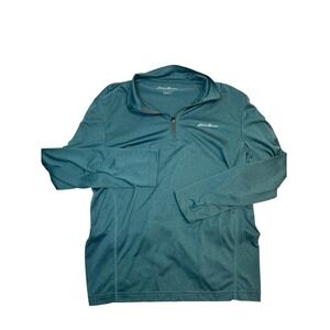 Men's Eddie Bauer Small Quarter Zip FreeDry All Season Lightweight Green